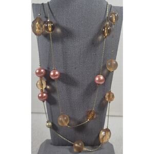 Double Strand Iridescent Beads 16" Chain Necklace